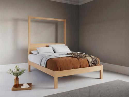 platform four poster bed in beech