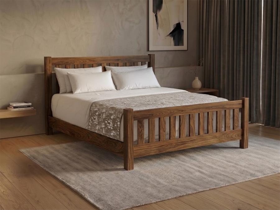 walnut low bradgate bed by get laid beds