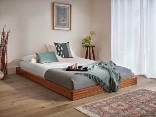 Low Enkel Platform Bed (No Headboard) Sapele