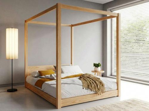 Low Four Poster Bed Ash