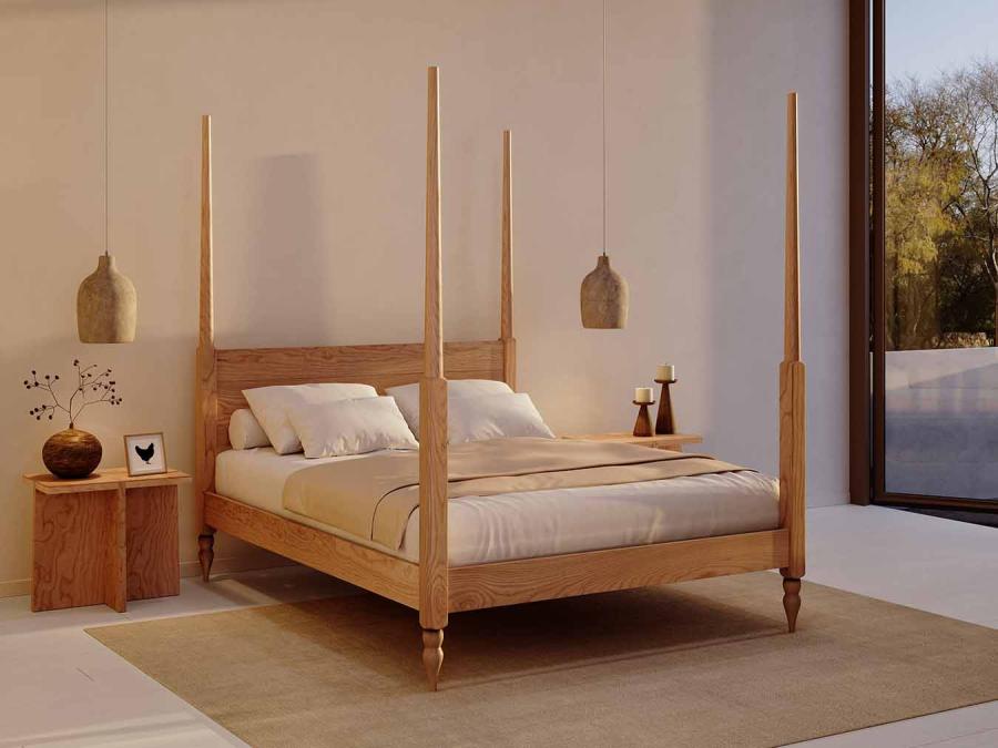 Cherry Moroccan Four Poster Canopy Wooden Bed By Get Laid Beds