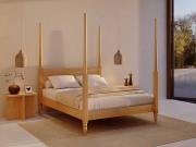 Beech Moroccan Four Poster Canopy Wooden Bed By Get Laid Beds